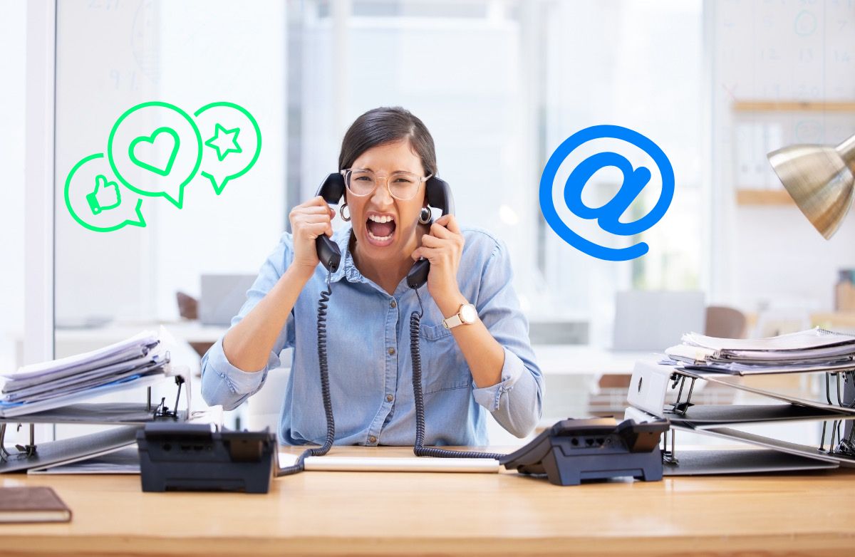 over-worked receptionist